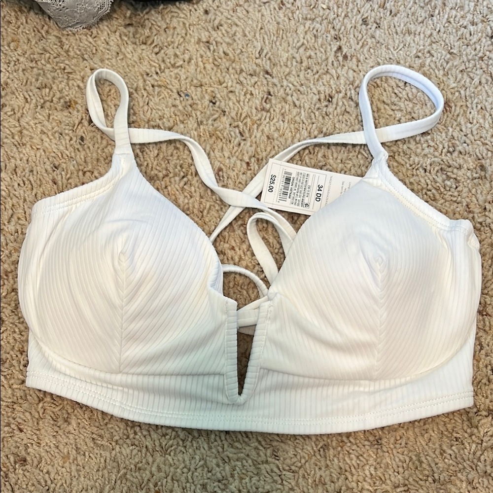 White Strappy Swim Top